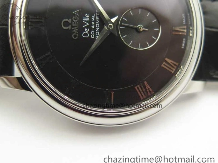 0316 De Ville Prestige Small Second TWF 1:1 Best Edition Black Dial on Black Leather Strap MIYOTA Resilient 8037